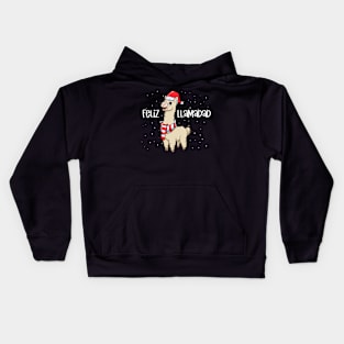 Christmas llama - Feliz Llamadad Kids Hoodie